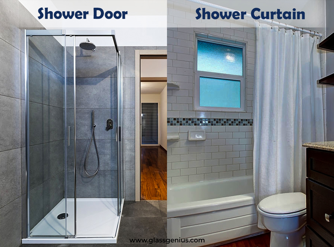 shower door vs shower curtain