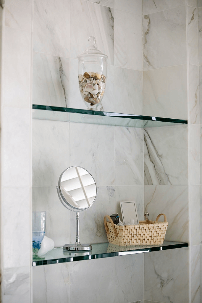 Custom outlet glass shelves