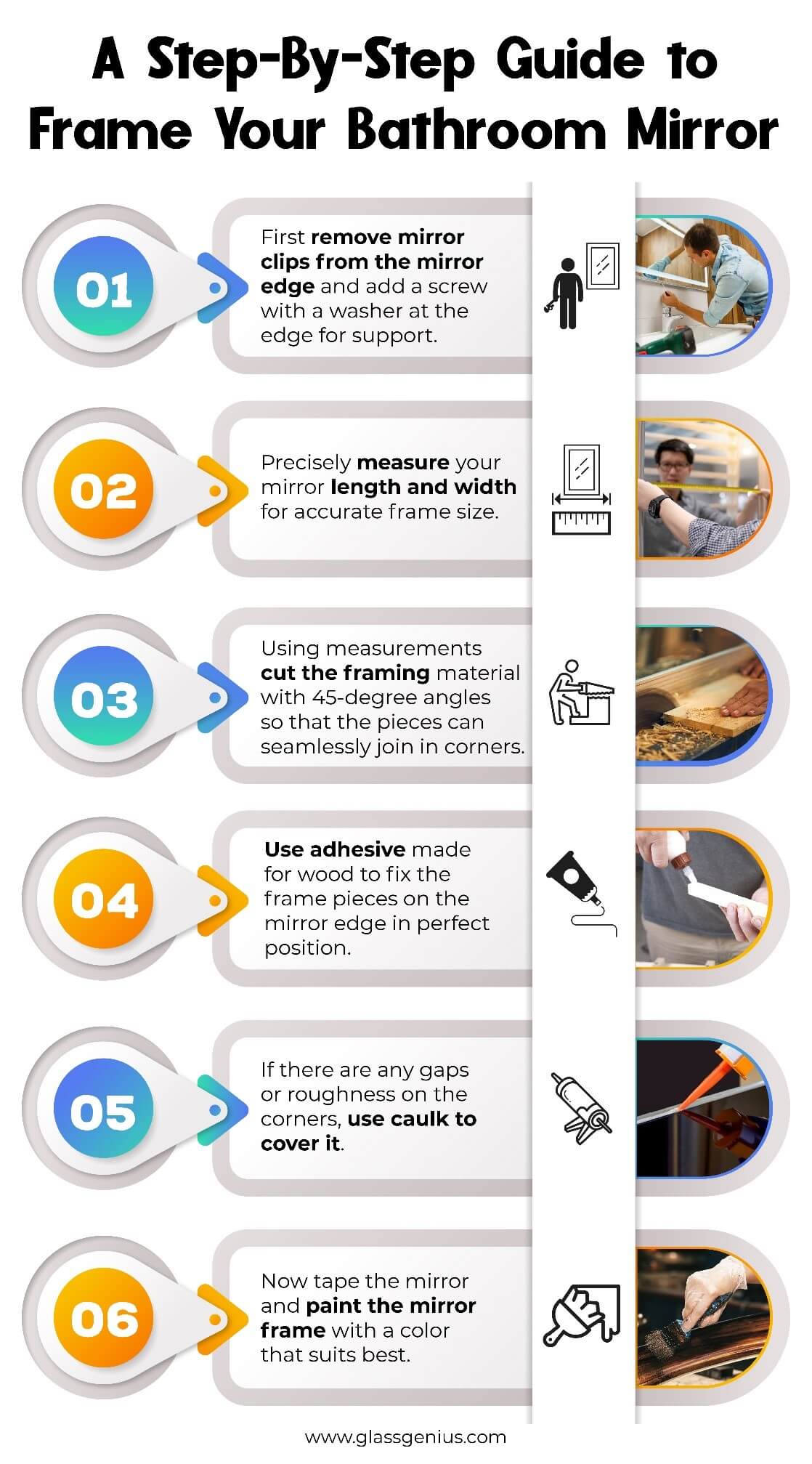 Steps to Frame Bathroom Mirror