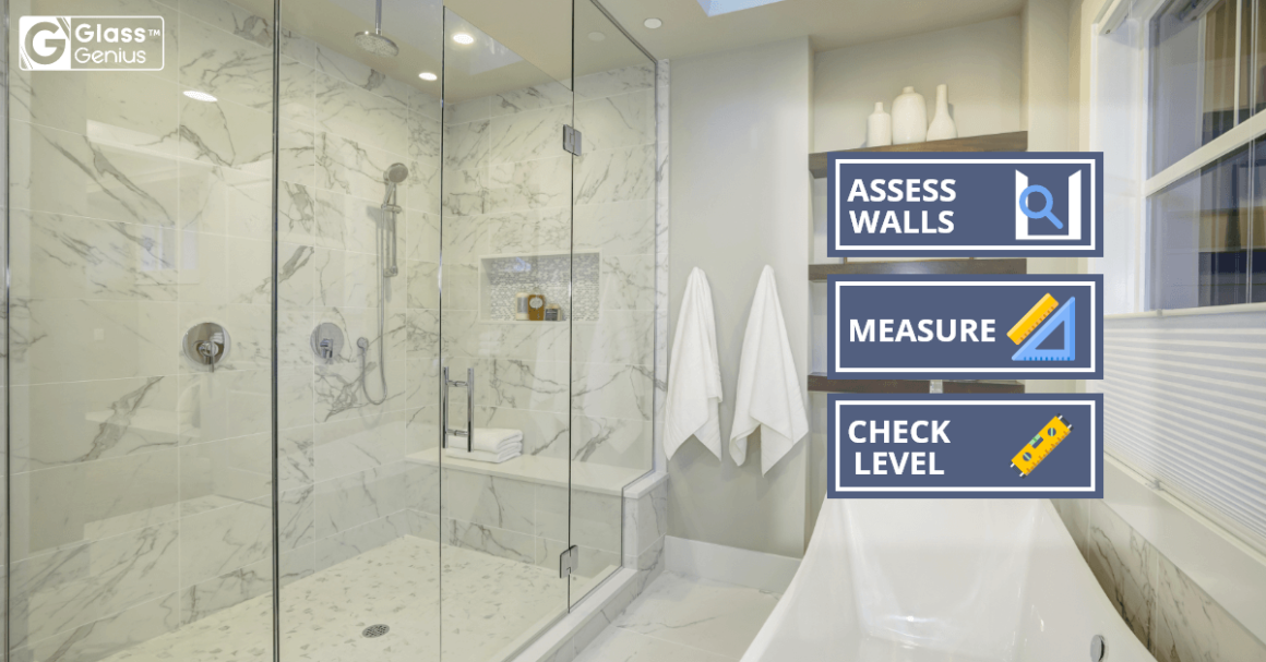 standard shower glass height