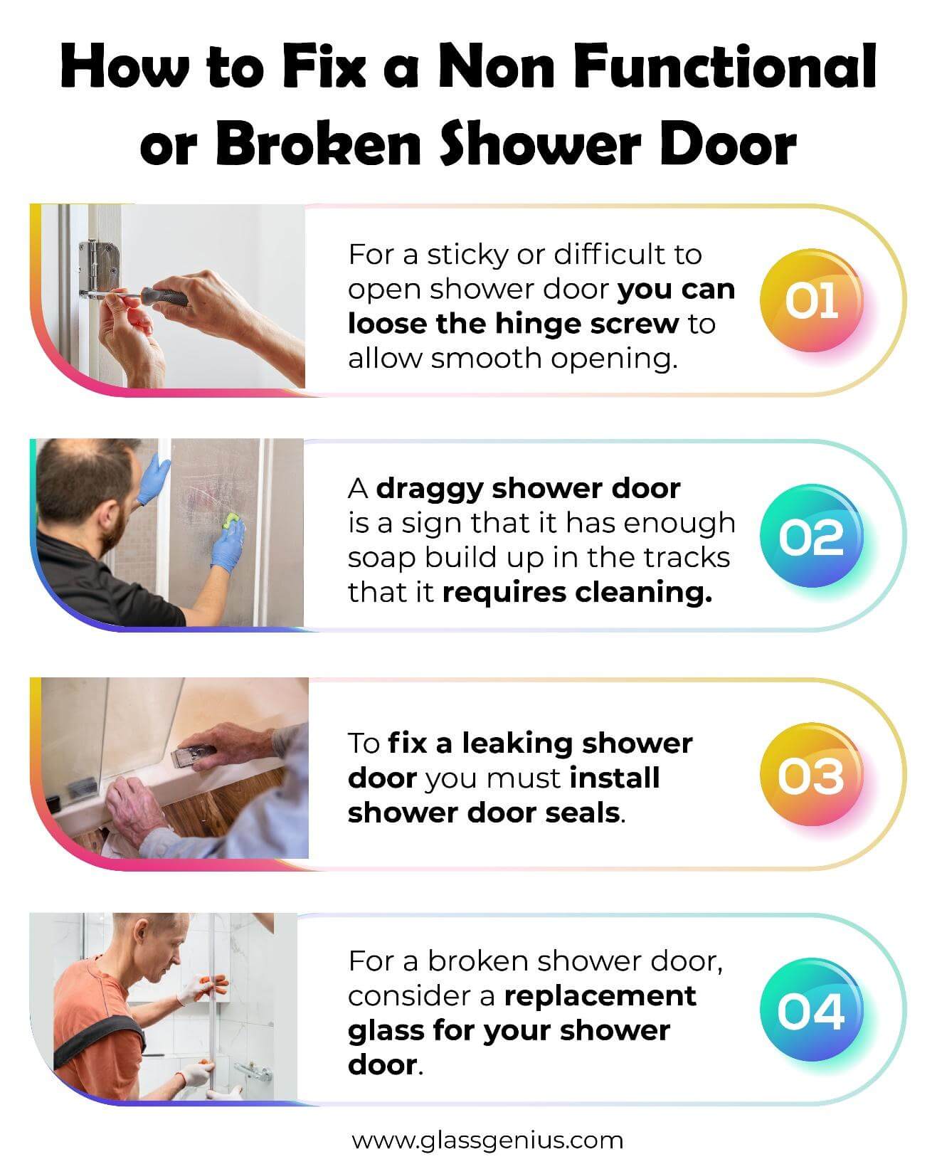 How to Repair a Broken Shower Glass Door