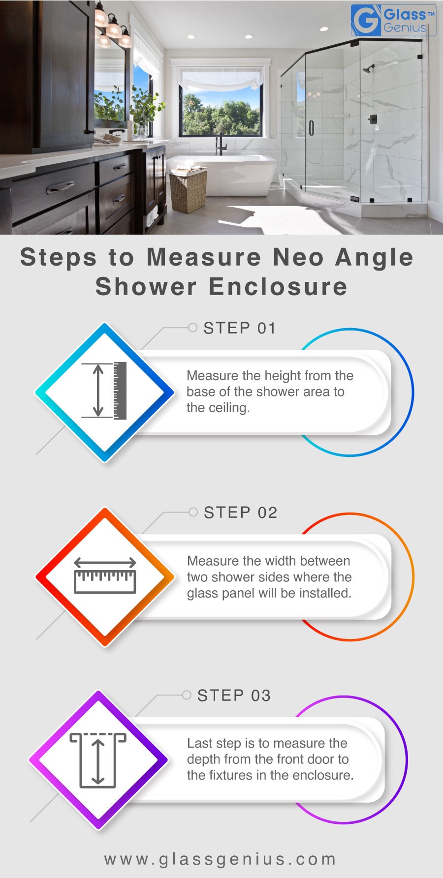 Steps to Measure Neo Angle Shower Enclosure