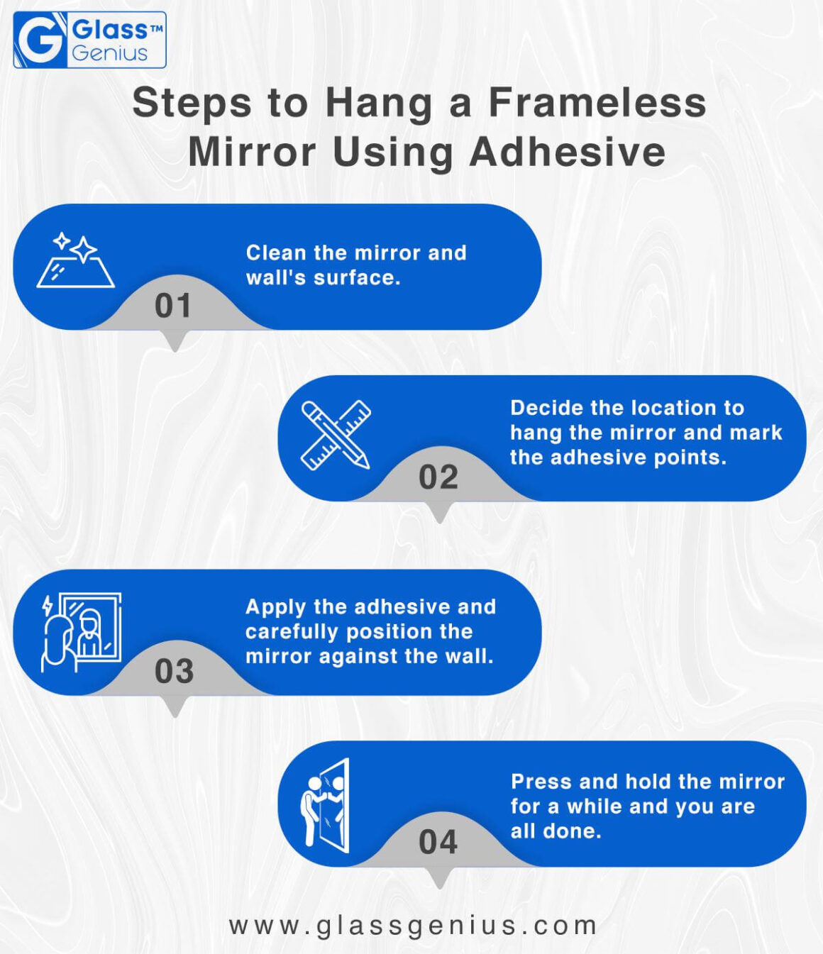 Steps to Hang a Frameless Mirror Using Adhesive