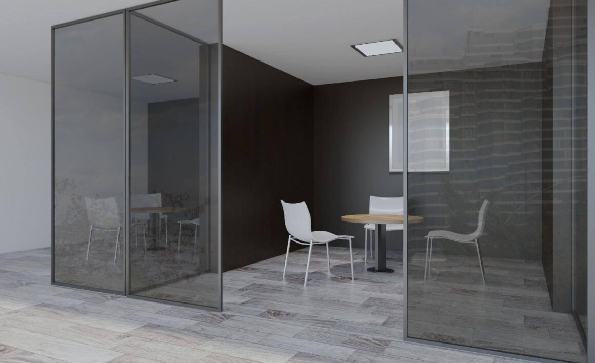 Tinted Tempered Glass Wall Partitions