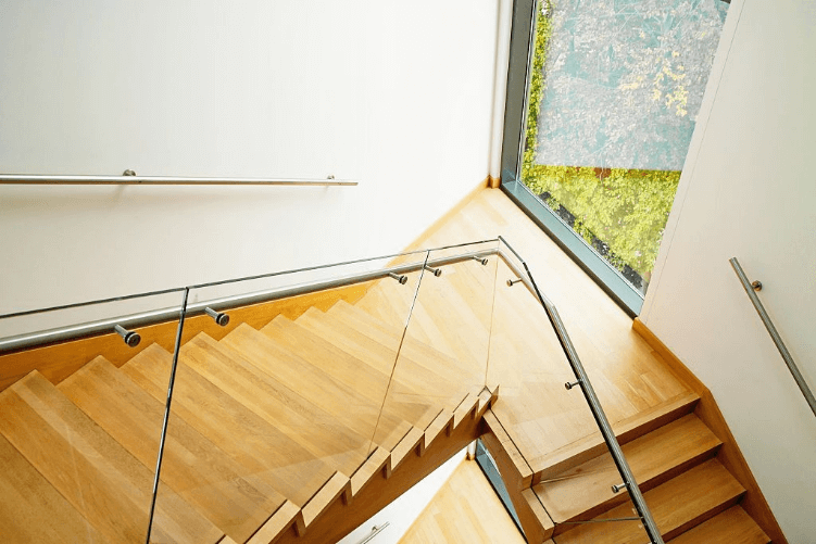 Staircase Made of Tempered Glass Panels