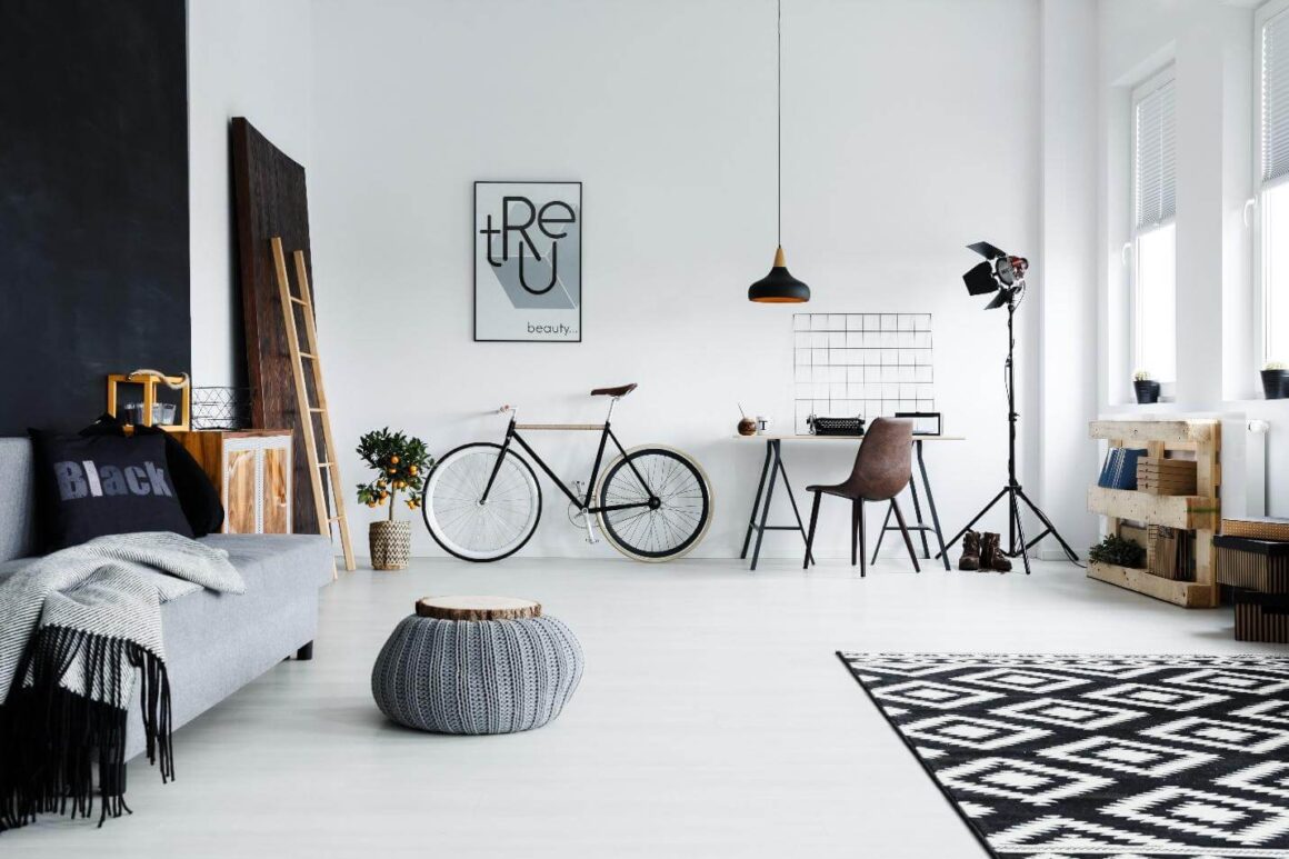 Studio Apartment with Modern Color Scheme