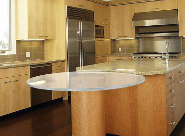 Kitchen countertop with acrylic top