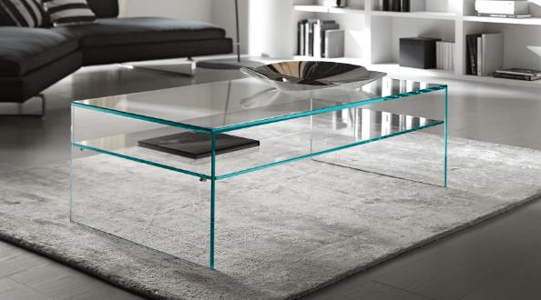 Sheer traffic Ten Bent Glass Table | Curved Glass Console Table