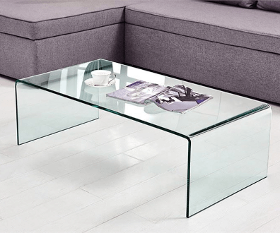 Curved Glass Table for Living Room