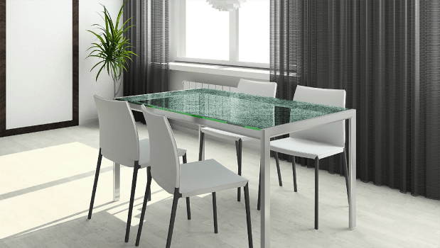 Crackled Glass Dining Table