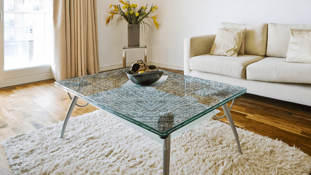 Crackled Glass Coffee Table