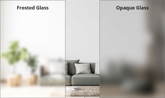 Difference between Frosted and Opaque glass