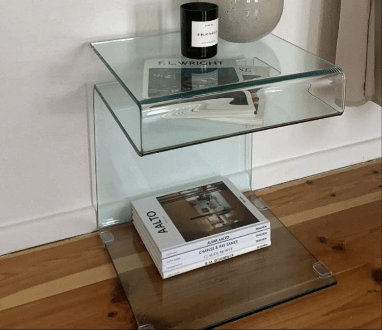 Bent Glass Side Table- Let It Be All In All Glass
