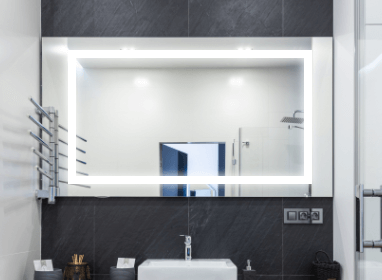 Front-Lighted Rectangular Bathroom Mirror