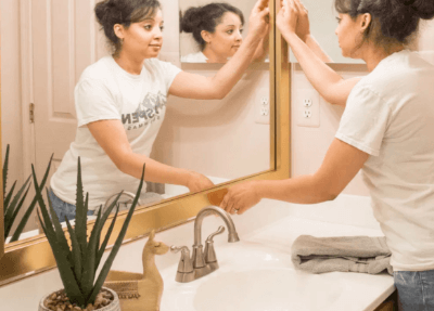 How to DIY Frame Bathroom Mirror