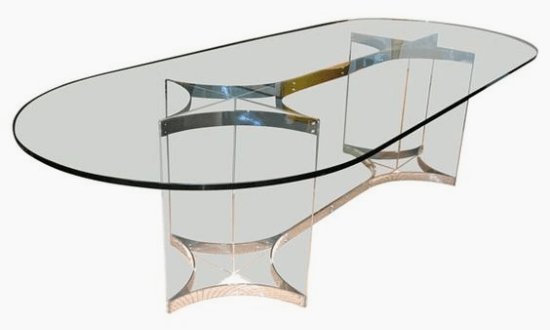Racetrack Oval Tempered Glass Table Top for Patio
