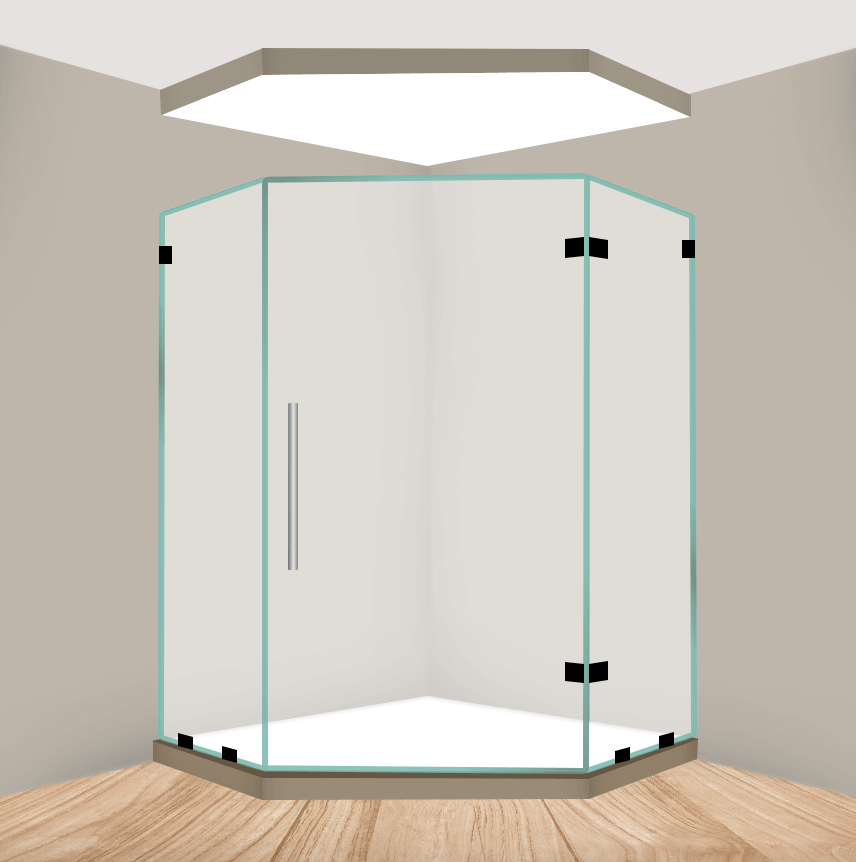 Left Handle Neo Angle Shower Door