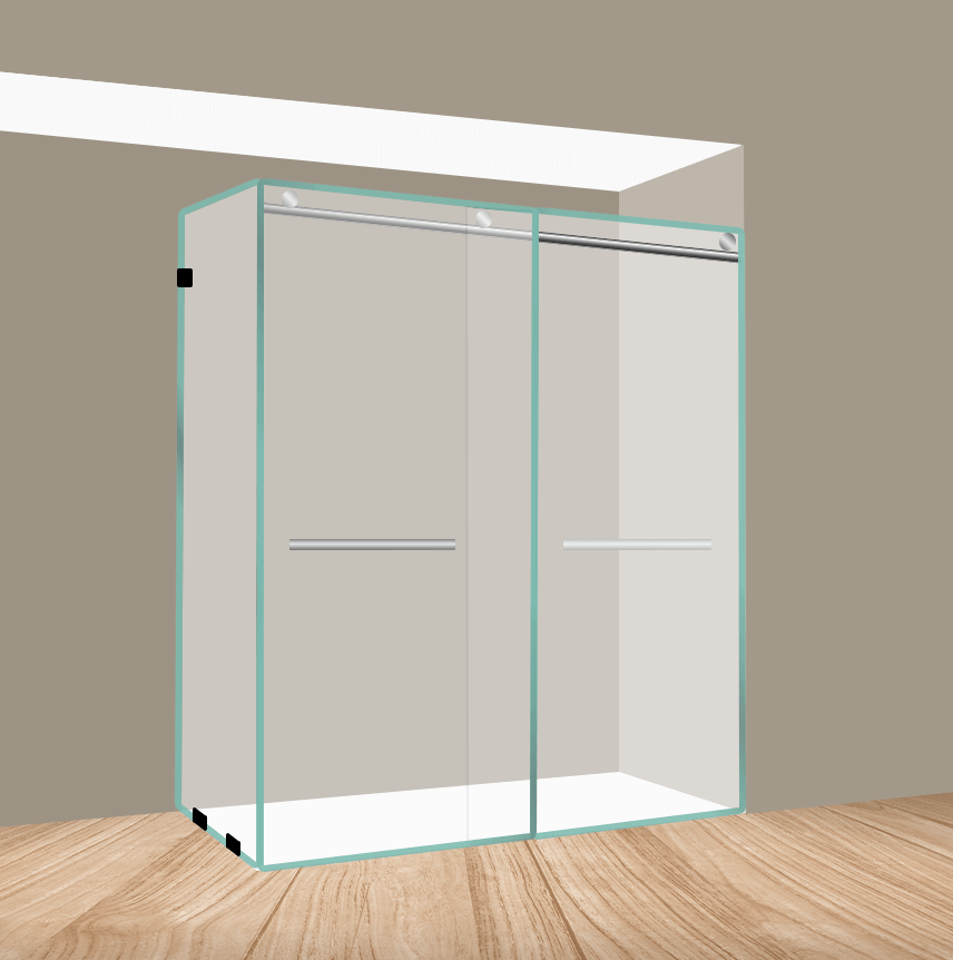 Linear Bypass Sliding Shower Door With Left Corner