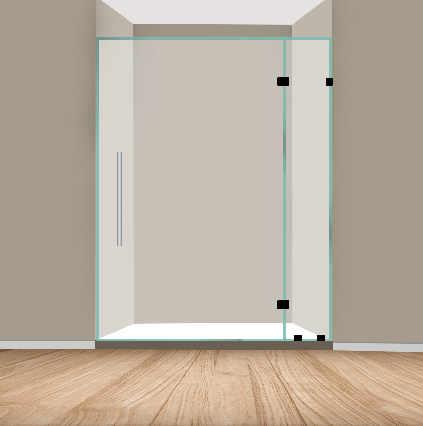Left Handle Door With Right Panel Shower Door
