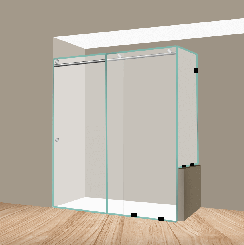 Metro Left Sliding Shower Door With Right Knee Wall