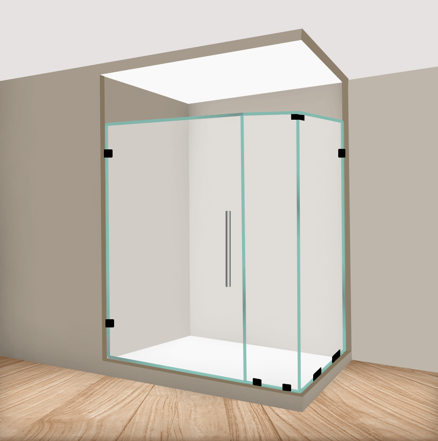 Right Handle Corner Shower Door