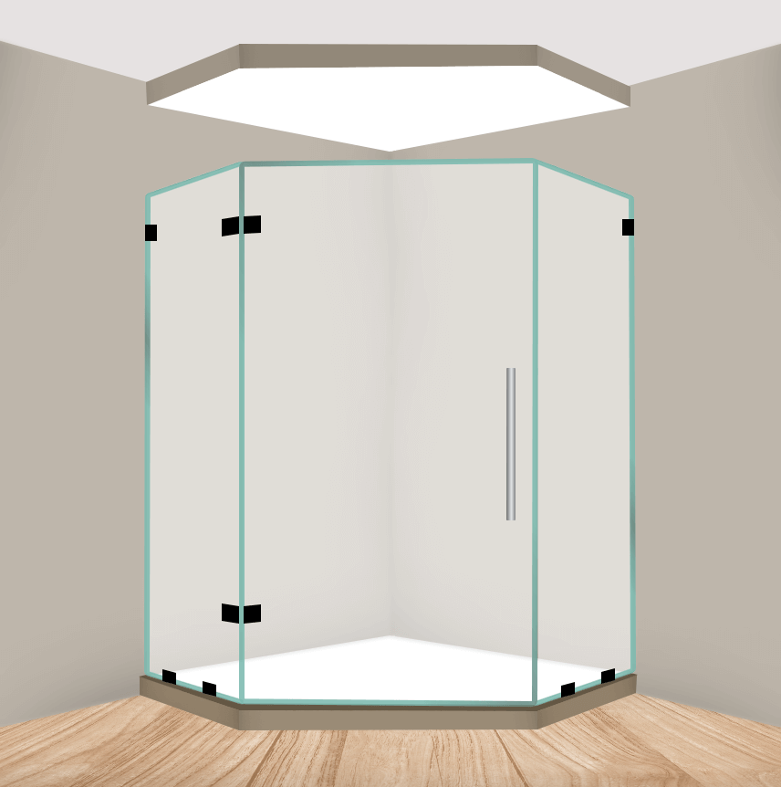 Right Handle Neo Angle Shower Door