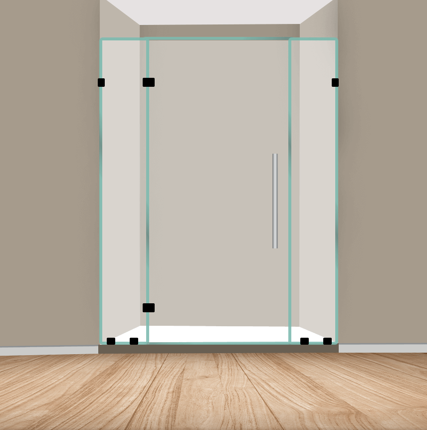 Right Handle Shower Door With Panel