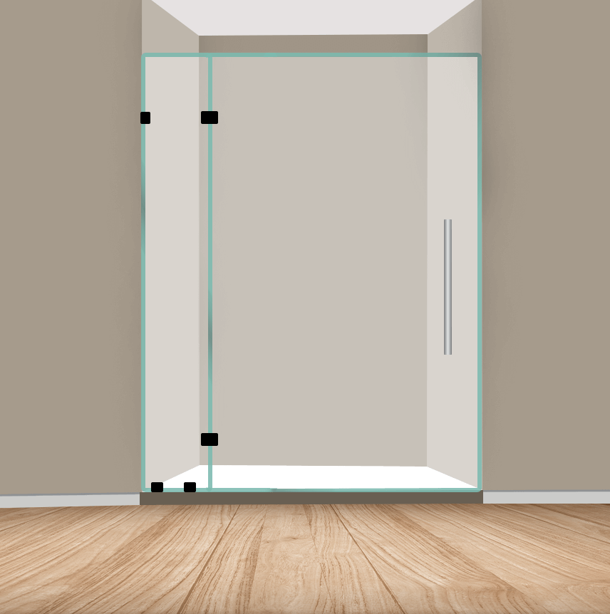 Right Handle Door With Left Shower Door Panel