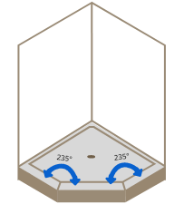 Measure the shower door angles