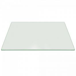 24" x 48" Rectangle Glass Top 3/8" Thick Flat Polish Edge with Touch Corners 
