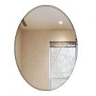 22 X 30 Inch Oval Beveled Polish Frameless Wall Mirror With Hooks