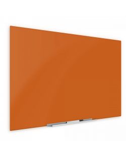 Floating Peach Magnetic Glass Board 48 X 60 Inches Eased Corners
