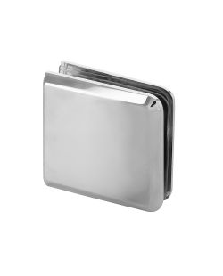 Square Beveled Wall Mount Heavy-Duty Glass Clamp Hole For Fixed Panel Chrome