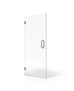 Ravello Frameless Single Swing Shower Door 28 X 80 Inch Clear Tempered Glass 3/8 (10mm) With Stain Resistant Glass Coating