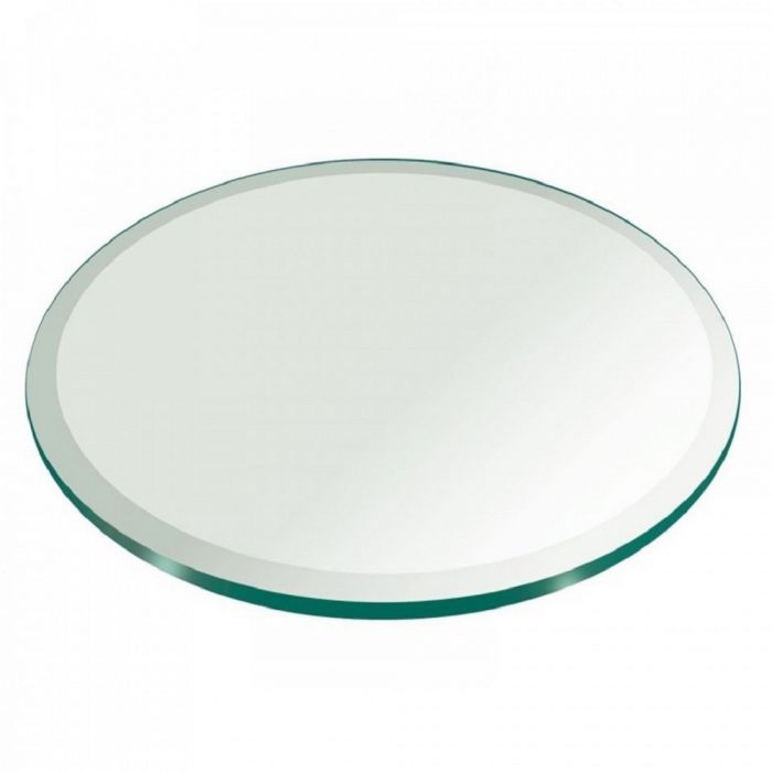 Clear Tempered Glass Dining Table Top 42" Round 1/2" thick Wave edge 