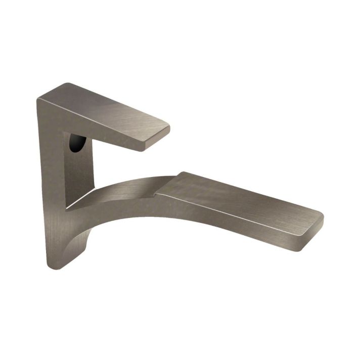Brushed Nickel Aluminum Shelf Bracket For 3/8 inch To 1/2 inch Glass