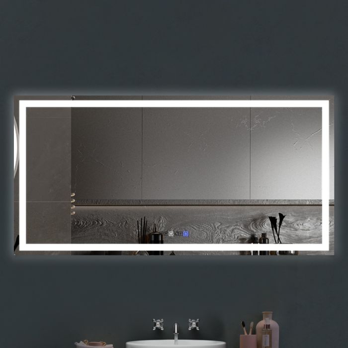 Side-Lighted LED Bathroom Vanity Mirror: 36 x 36 - Square